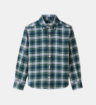 Chemise effet flanelle Garçon - Cyrillus - Carreaux écossais vert