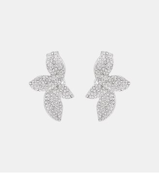 Boucles d'oreilles clips - feuilles strassées argentées - Balaboosté - Argenté