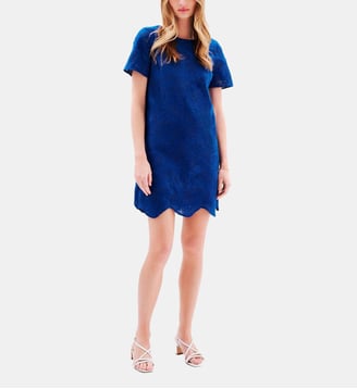 Robe rcalvie - Motif uni - Coupe droite - Caroll - Bleu roi