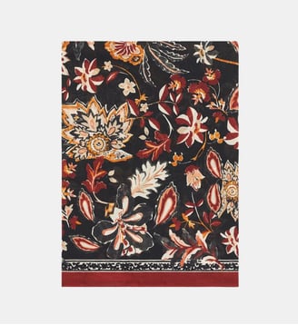Foulard lidiane - Motif floral - Caroll - Noir