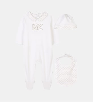 Pyjama bonnet et bavoir - Michael Kors Kids - Off white