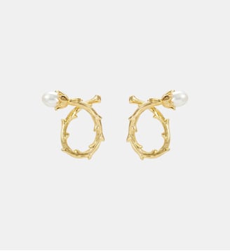 Boucles d'oreilles tiges créoles torsadées dorées - Les Néréides - Jaune