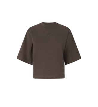 T-shirt à manches larges et logo love birds - Pinko - Marron brun foncé