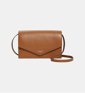 Sac pochette avec bandoulière en cuir lisse - Le Tanneur - Marron tan