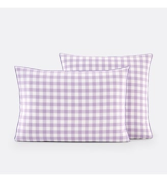 Taie d'oreiller enfant coton - La Redoute Interieurs - Vichy violet