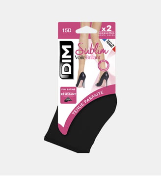 Lot de 2 paires de Socquettes 15D Sublim - Dim - Noir