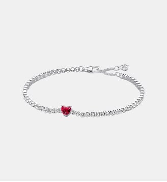 Bracelet Rivière Cœur Rouge Scintillant - Pandora - Argenté