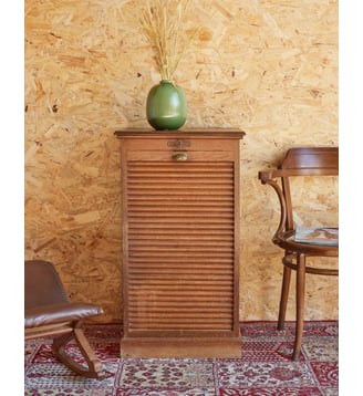Classeur ancien en bois Fernand N°354- Produit chiné - Debongout - Bois foncé