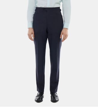 Pantalon de costume slim en laine - Fursac - Bleu marine