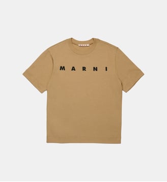 T-shirt en jersey avec logo - Marni - Beige