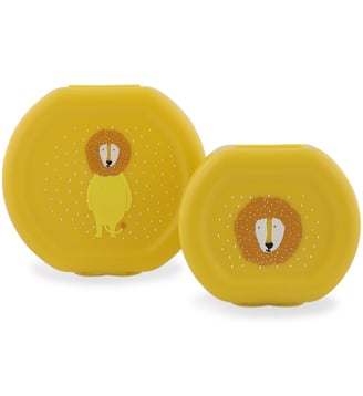 Lot de 2 boîtes à goûter à clip - Trixie - Jaune