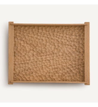 Plateau rectangulaire en chêne massif gougé, profondeur 37 cm - AM.PM - Chêne naturel