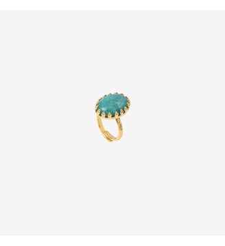 Bague plaquée or petit modèle nacre blanche - DUBARRY Caroline Najman