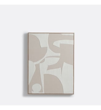 Tableau en lin  60 x 80 cm - La Redoute Interieurs - Beige et blanc