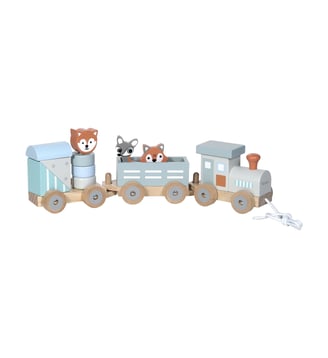 Petit train les animaux du zoo en bois - Kindsgut - Multicolore