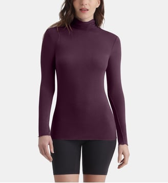 T-shir tmanches longues col montant Thermal - Dim - Violet
