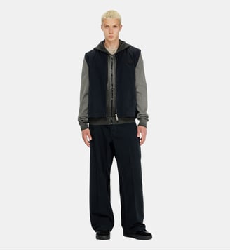 Gilet en coton ripstop avec patch Oval D - Diesel - Noir
