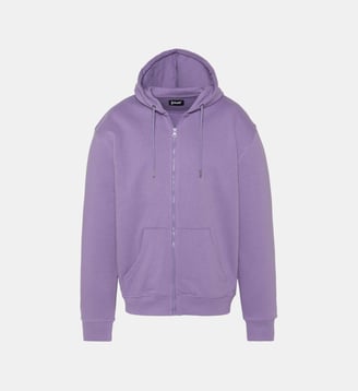 Sweatshirt zippé à capuche custom thunder - Schott - Lilas