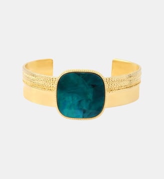 Bracelet manchette   - Ashanti - Satellite - Turquoise vert