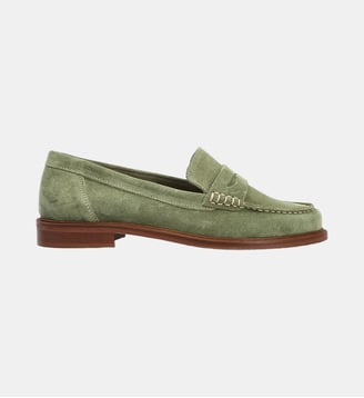 Mocassin elsa - cuir velours - Colisée Paris - Vert