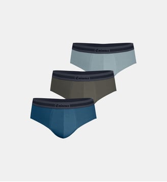 Slips, lot de 3, EXCEPTION - Eminence - Bleu canard kaki amande
