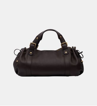 Sac à main en cuir grainé intérieur métallisé - 24H - Gerard Darel - Marron et or