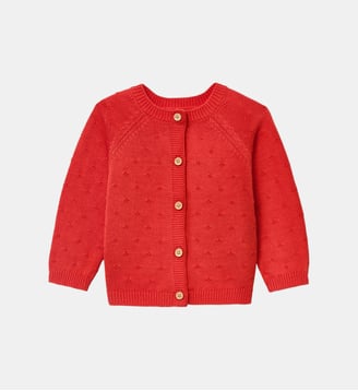 Cardigan maille ajourée  - Coton biologique - Cyrillus - Tangerine