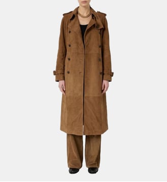 Trench en cuir velours - JUDY - Gerard Darel - Paille
