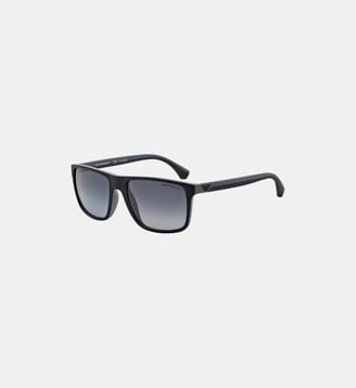 Lunettes de soleil Carré EA4033 - Emporio Armani - Caoutchouc noir et gris