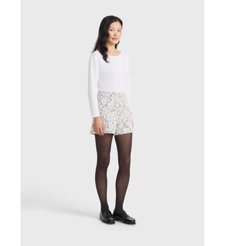short en tweed jacquard - Agnès b. - Gris typhon