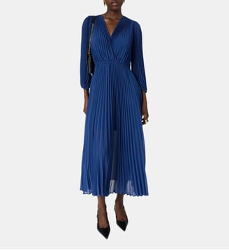 Robe longue plissée - RAYNA - Gerard Darel - Bleu vif