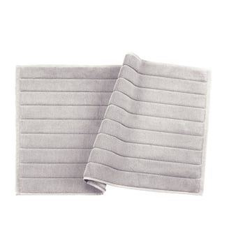 Tapis de bain 100% Coton BIO, DOUCEUR NATURE - Blanc Cerise - Perle