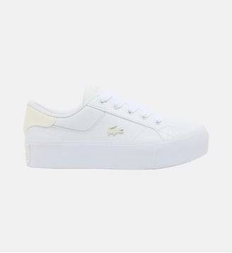 Sneakers Ziane Platform femme en cuir - Lacoste - Blanc et beige