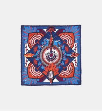 Foulard à motifs MACHU PICHU - Wild - Bleu