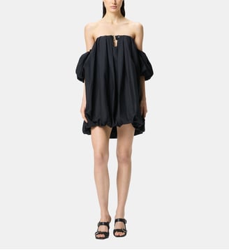 Mini-robe ballon en popeline - Pinko - Noir