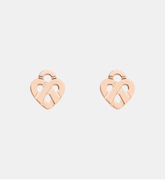 Boucles d'oreilles Cœur Entrelacé - Poiray - Or rose