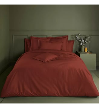 Housse de couette percale de coton - Garnier Thiebaut - Grenat
