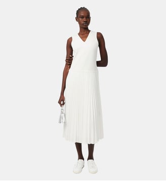 Robe longue plissée sans manches - Lacoste - Blanc
