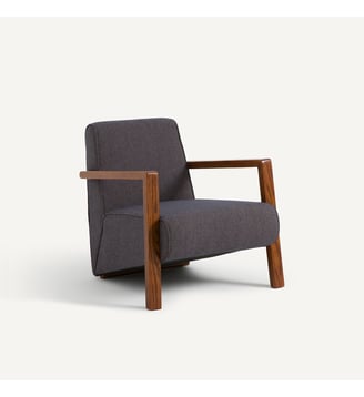 Fauteuil tissu laine et polyester - AM.PM - Gris chiné