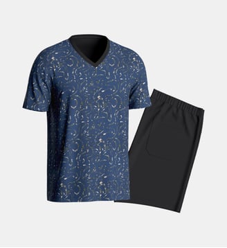 Pyjama court en Coton - Impetus - Bleu
