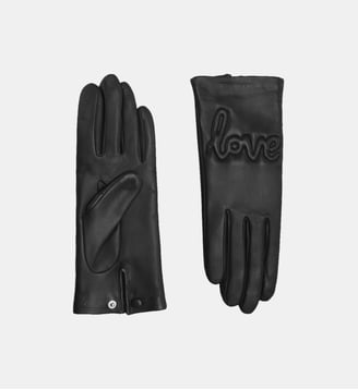 Gants Moor Femme Cuir Doublés Soie - Agnelle - Noir