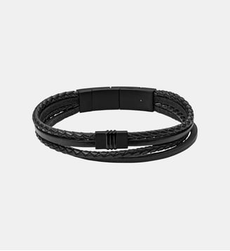 Bracelet double rang - Fossil - Noir