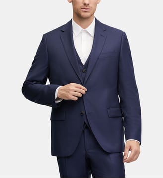 Veste de costume en laine regular Duncan - AMF - Digel - Bleu saphir