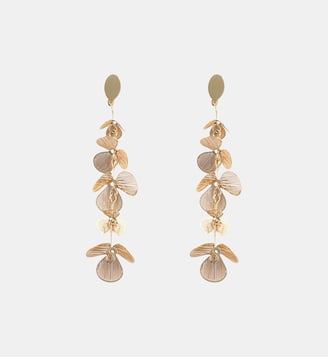 Boucles d'oreilles clips - longues fleurs dorées - Balaboosté - Doré
