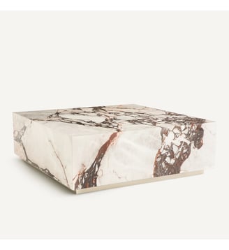 Table basse carrée, en céramique effet marbre - AM.PM - Céramique marbre brique