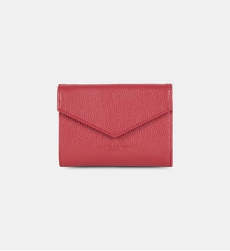 Portefeuille dos à dos Foulonné PM en cuir - Lancaster - Rouge