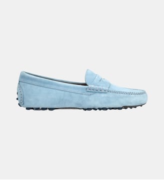 Mocassin driver hampton - cuir velours - Fairmount - Bleu clair