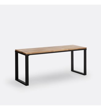 Banc chêne massif abouté vernis L120 cm - La Redoute Interieurs - Naturel