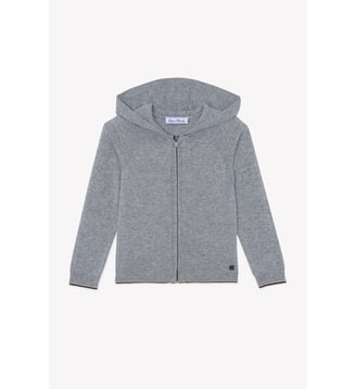 Cardigan -   laine capuche maille - Tartine Et Chocolat - Gris clair