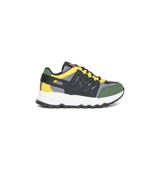 Baskets basses en cuir et maille Dash - Dsquared2 - Gris
